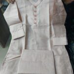 Powder Pink Raw Silk - Kurta Pajama